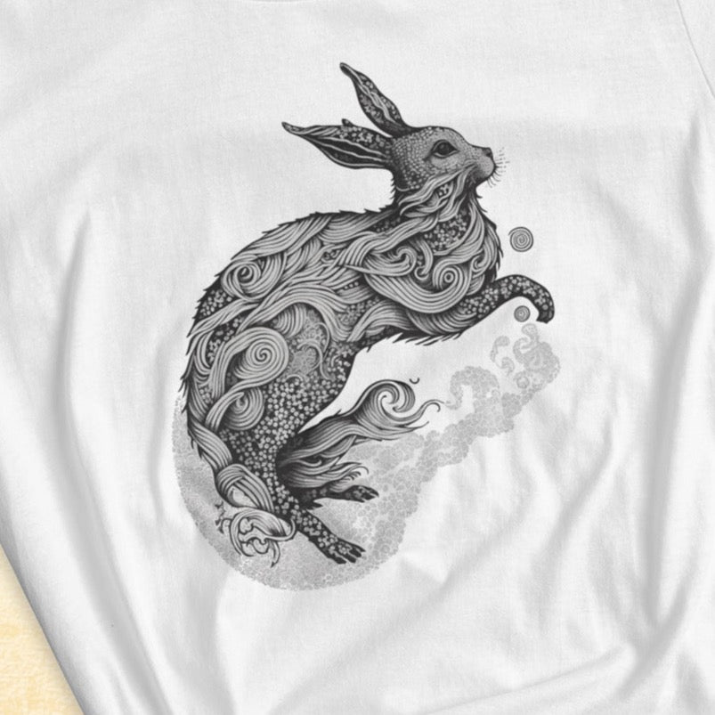 Rabbit Chinese Zodiac Sign Tattoo Style, Women's short sleeve T-Shirt