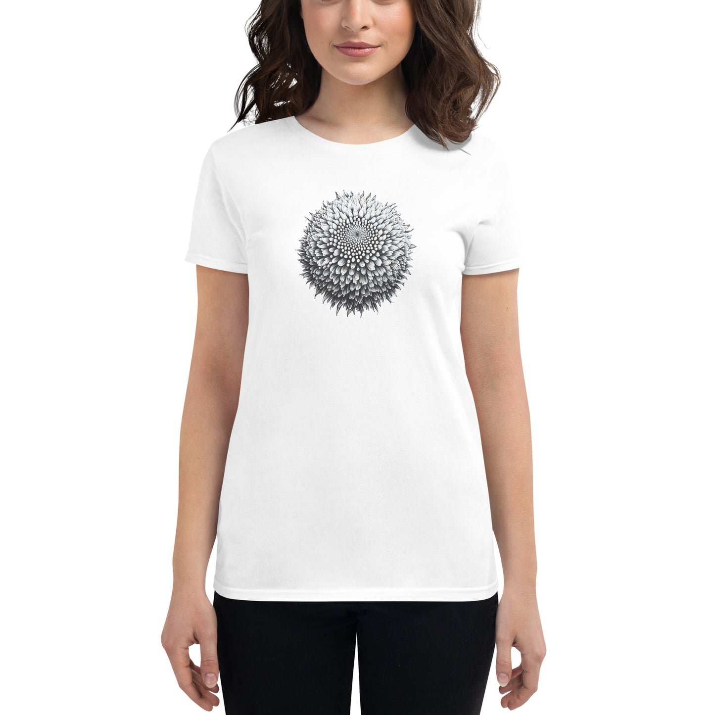 Chrysanthemum Tattoo Style, Women's short sleeve t-shirt