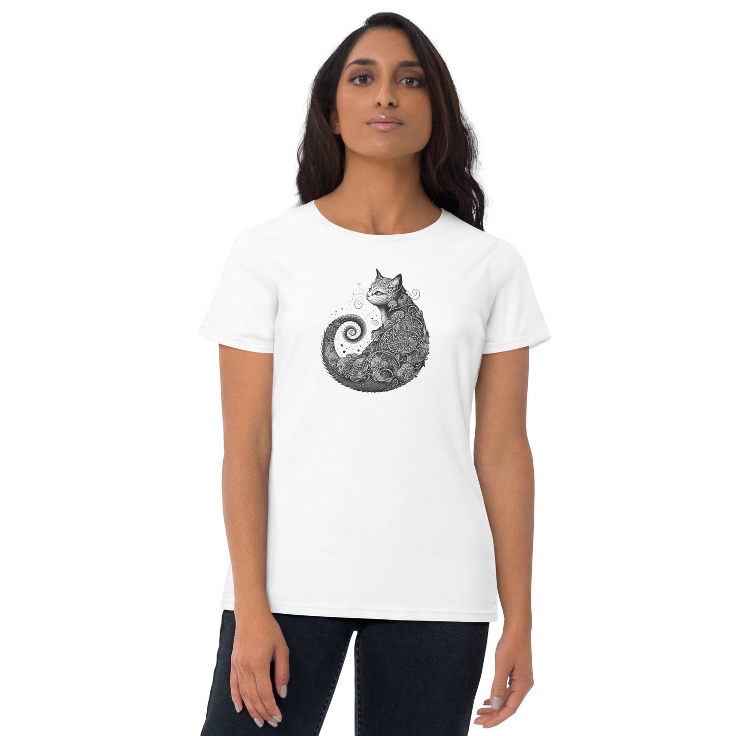 Cat Tattoo Style, Women's short sleeve T-shirt