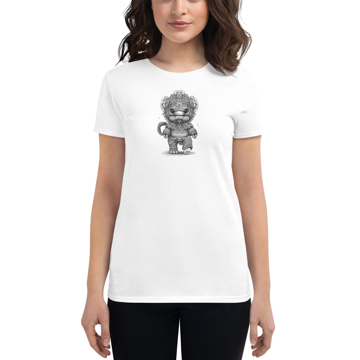 Chinese Dancing Lion #2 Tattoo Style, Women's short sleeve T-shirt