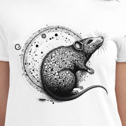 Rat Chinese Zodiac Sign Tattoo Style - Women's short sleeve T-shirt