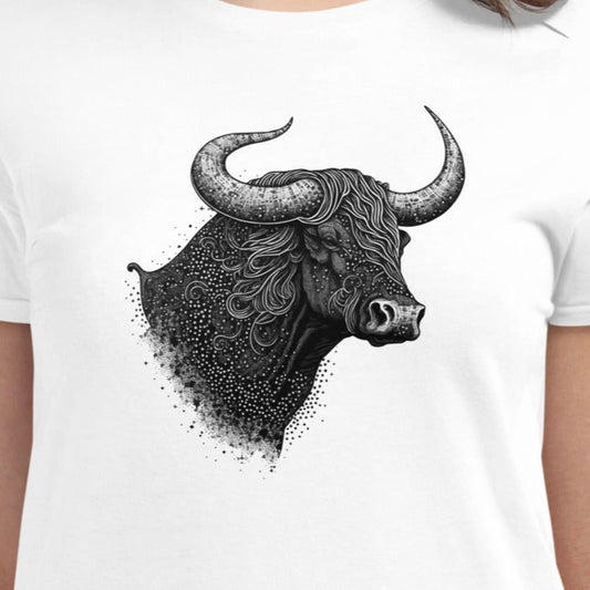 Ox Chinese Zodiac Sign Tattoo Style - Women's short sleeve T-shirt